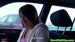 Russian chick is getting banged in a public place, in the middle of the day