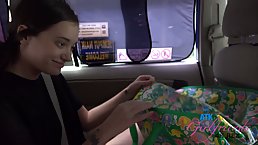Petite teen brunette, Gia is having sex with her ex, just for the fun of it