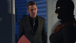 Tattooed, red haired secretary, Zara DuRose got down and dirty with her boss, late at night