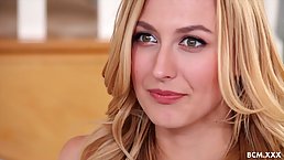 Seductive blonde is having a black experience in her villa, and it looks like she likes it