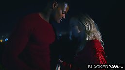 Horny, black guy is fucking a smoking hot blonde, while her boyfriend is out of town