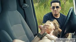 Kinky teen likes to be forced to suck a horny guy’s large prick, while in the van