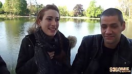 Carlie has a huge smile on her face because she is about to get doublefucked
