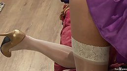 Big titted blonde, Antonia is fingering her pussy and screaming from pleasure while having an orgasm