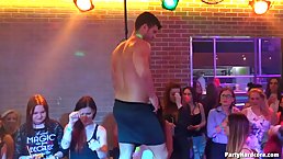 Handsome, tattooed guy is fucking various ladies in the night club, to make them scream