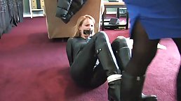 Kinky blonde lady likes to be tied up and dominated, because it excites her a lot
