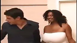 Black babe with big tits is offering her dripping wet pussy to her new lover