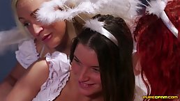 Amber Deen, Anita Belini and Charlie Ten are sluts who came from heaven to satisfy men