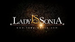 Lady Sonia likes to oil up her massive tits quite good and show them to us