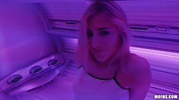 Slutty blonde from a local gym is often getting banged, instead of doing her workout routine