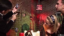 Sasha Rose and her kinky lovers are fucking in the dungeon, in the middle of the night