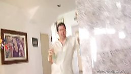 Latin beauty is getting fucked better than ever, even though her husband is watching her
