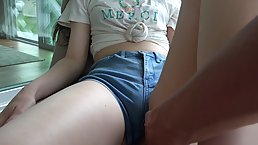Slutty chick is getting fingerfucked in her home, while her boyfriend is out of town