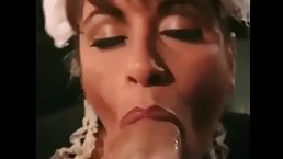 Black haired, cock- sucker is doing what she knows best and listening to her partner's moans