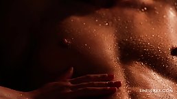 Alexis and Lady are romantic lesbians who are often making love under a dim light