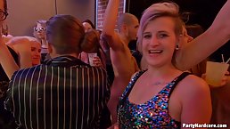 Bitchy girls are partying in the night club, getting drunk and having group sex adventures