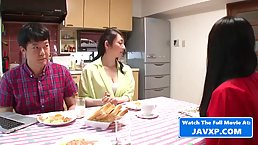 Japanese woman got down and dirty with her step- son and liked his cock a lot