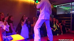 Handsome dancers were hired to amuse many girls during a private party, and get their dicks sucked
