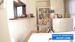 Asian teen brunette went to her boyfriend's place to have sex with him, all day long
