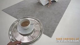 Russian babe was hired as a maid, but she decided to fuck her boss, just for fun