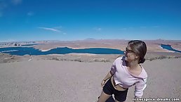 Nerdy babe is traveling through various places and fucking random guys, just for the fun of it