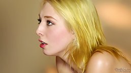 Instead of getting a relaxing massage, sweet blonde babe is sucking dick while kneeling on the floor