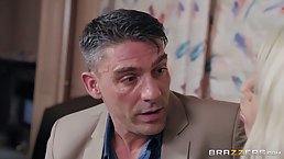 Bridgette B got super horny and could not hold back from fucking two very horny men