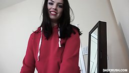 Tattooed brunette is getting banged by her step- father as often as she wants it
