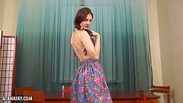 Ariadna Moon took off her panties to show us her nice bush, because it excites her