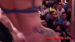 Red haired milf is often visiting a local night club and getting fucked all night long