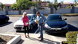 Aroused blonde mature, Ms Paris Rose likes to fuck a delivery guy every time he stops by