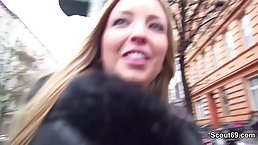 German blonde, Kim Davis is sucking cock and getting it inside her perfectly shaved pussy
