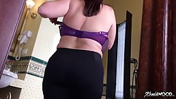 Xenia Wood is a chubby slut who was caught on tape while she was changing the bra