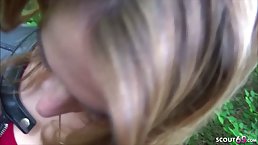 Kinky German couple is fucking outdoors and peeing because it excites them more than anything else
