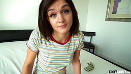 Petite teen brunette, Rosalyn Sphinx desperately needs a good fuck in the middle of the day