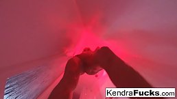 Kendra Cole is naked and in the mood to have a shower in front of the camera