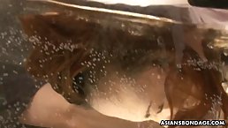 Gagged Japanese chick got tied up and tortured while being forced to cum, as well