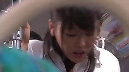 Kinky Japanese brunette actually likes to get molested in the train, by various nasty strangers