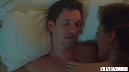 Horny babe is getting hammered in front of a fire place and moaning, during an orgasm