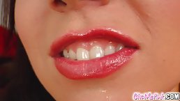 Erotic babe likes to put her sex toys deep in her wet ass, while on the floor