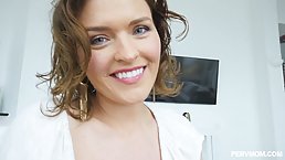 Insatiable lady is bouncing up and down while fucking her lover on a day off from work