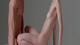 Handsome dude is fucking a skinny lady in front of the camera to earn some cash
