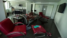 Aroused white lesbian is munching a tasty, black pussy and can not stop licking it