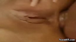 Hot woman in erotic lingerie is sucking dick and getting it deep inside her wet pussy