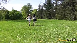 Two wild girls, Angie and Tiffany are having a nice fuck time with a horny guy