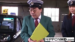 Hot Japaese babe is working as a driver and often giving amazing blowjobs to her boss