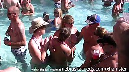 Swingers are partying in the swimming pool and hoping to have sex at some point