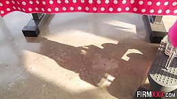 Frisky blonde fuck doll likes to masturbate but she also likes to fuck a handsome guy