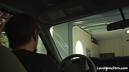 Sexy babe and a nerdy guy went to her place to fuck like two wild animals