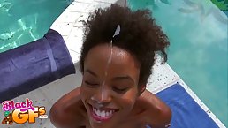 Slim, ebony babe spreads her legs wide open and gets fucked the way she always wanted